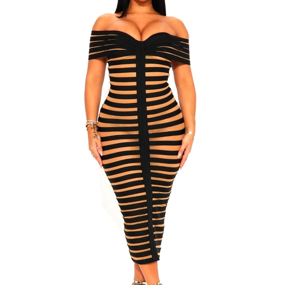 Bandage Mesh Dress - Picture 1 of 3